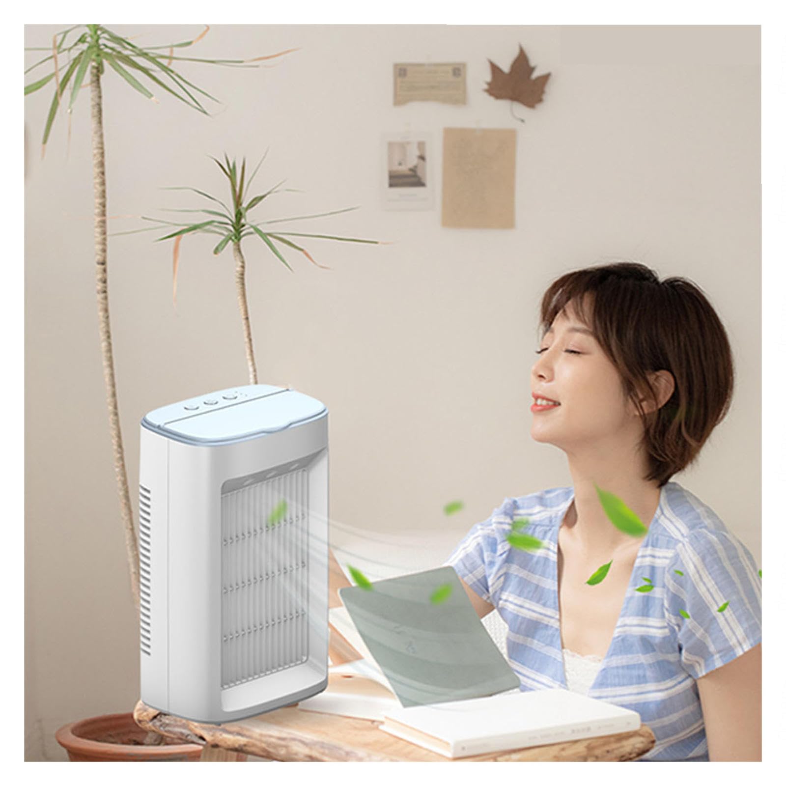 LIPJIA Air Cooler,Air Conditioner Portable Uk Portable USB Fanless Air Cooler Quiet Professional Personal Air Cooler for Home,Small Office
