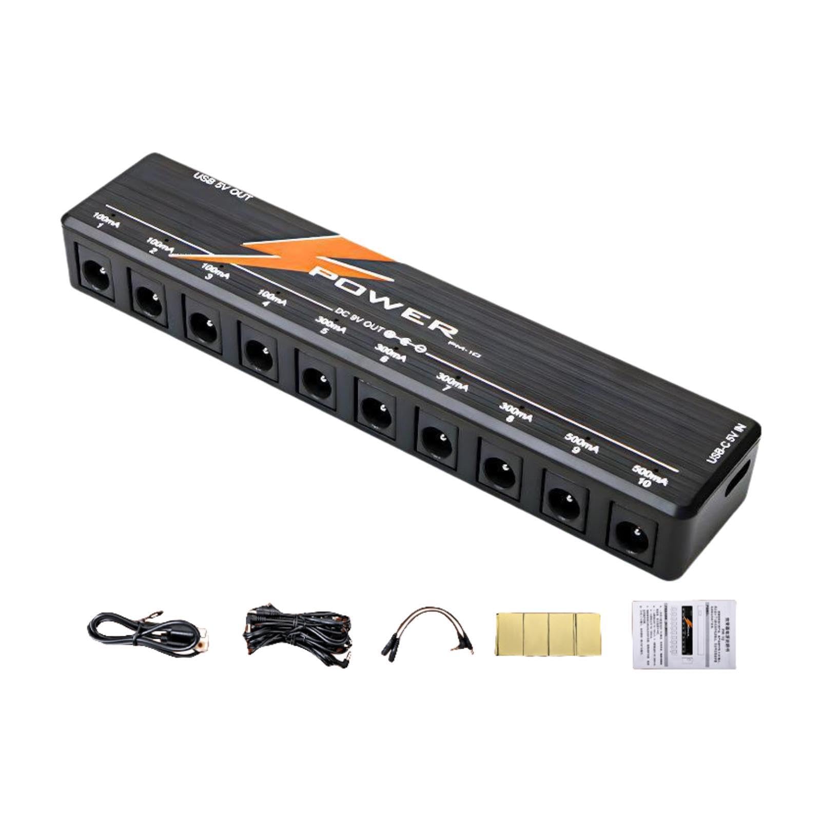 MagiDeal Alimentatore per pedali per chitarra, protezione da cortocircuito per pedali effetto 9V/12V/18V per musicisti professionisti, Nero