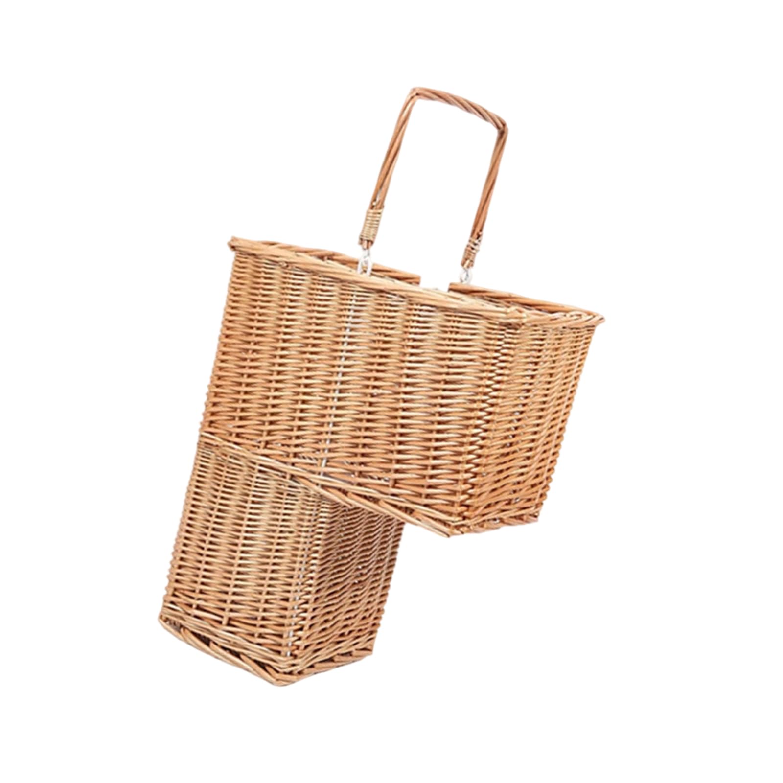 Artisanal Handwoven Willows Basket with Handle Vintages Styles Storage for Stairs Practical Solution Storage Basket