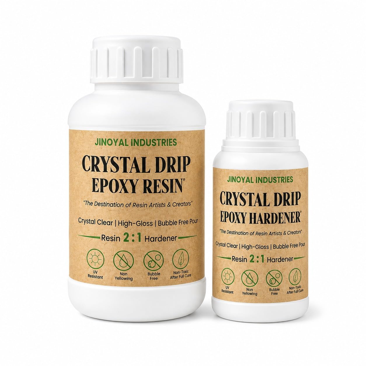 JINOYAL Epoxy Resin Liquid 2:1 Ratio Crystal Clear Bubble Free High Gloss Non Yellowing for Table Top Craft Art Jewellery & Coating Casting Projects-image-29