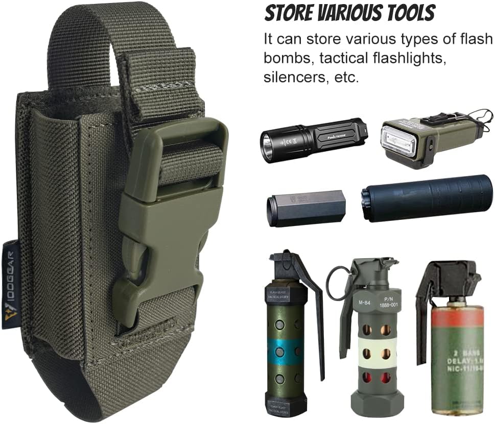 IDOGEAR Tactical Flashlight Holder Molle flashbang Pouch Magazine Pouch Multi-Purpose Tool Pouch for Vest Heavy Duty Belt Backpack - Image 4