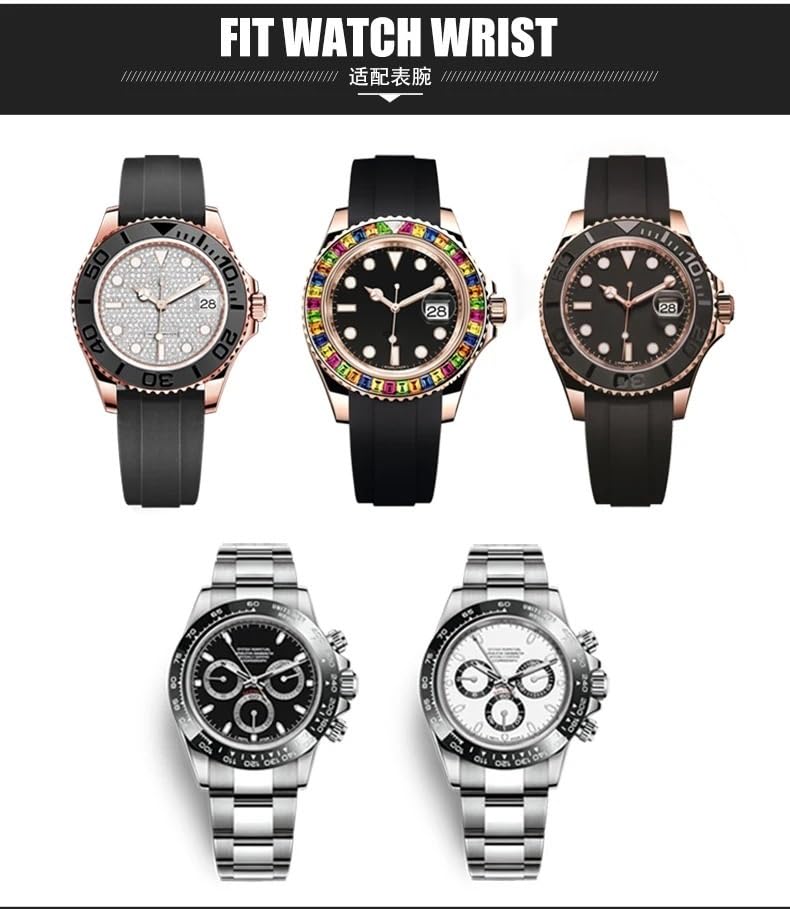 Bracelet montre caoutchouc 20mm étanche Yacht Master