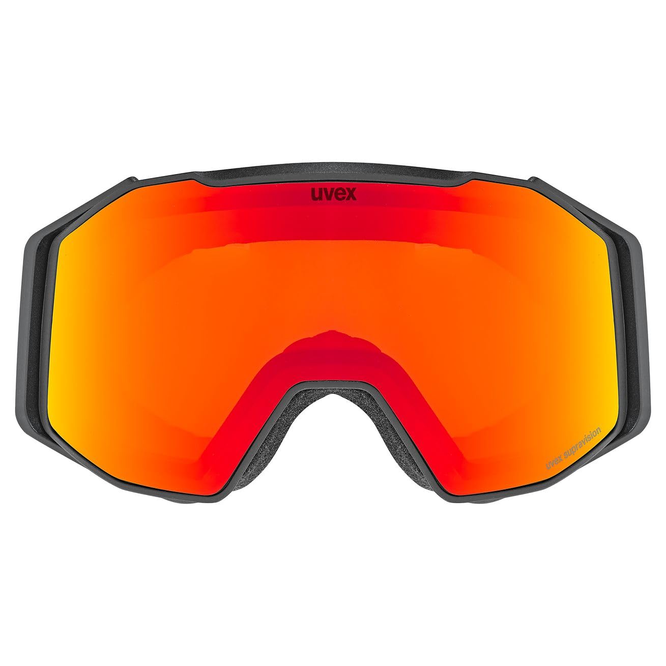 uvex gravity FM, Gogle narciarskie unisex-dorosły, schwarz matt dl/rot-orange, one size