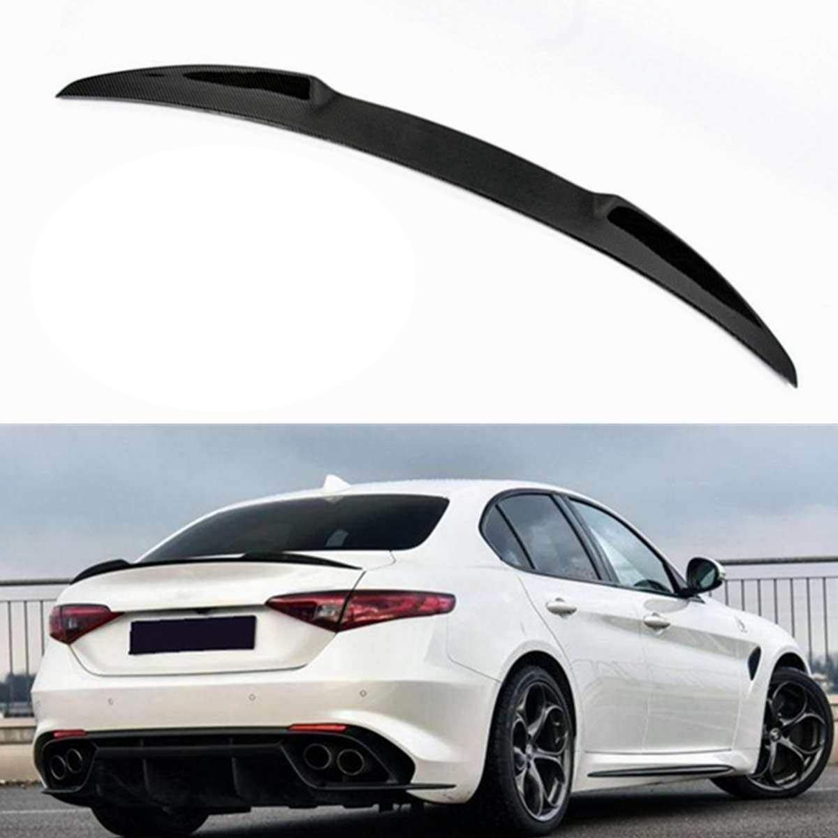 Buy Carbon Fiber Spoiler For 1719 Alfa Romeo Giulia Quadrifoglio Style Trunk Lip Spoiler Wing