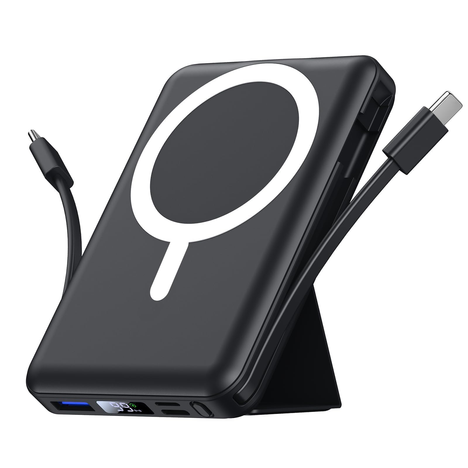 Azmuth Power Bank, per Magsafe Powerbank iPhone 10000mAh, Caricatore Portatile Magnetico Wireless Ricarica Rapida con Display LED Batteria Esterna per iPhone 17/16/15/14/13/12/Pro/Pro Max