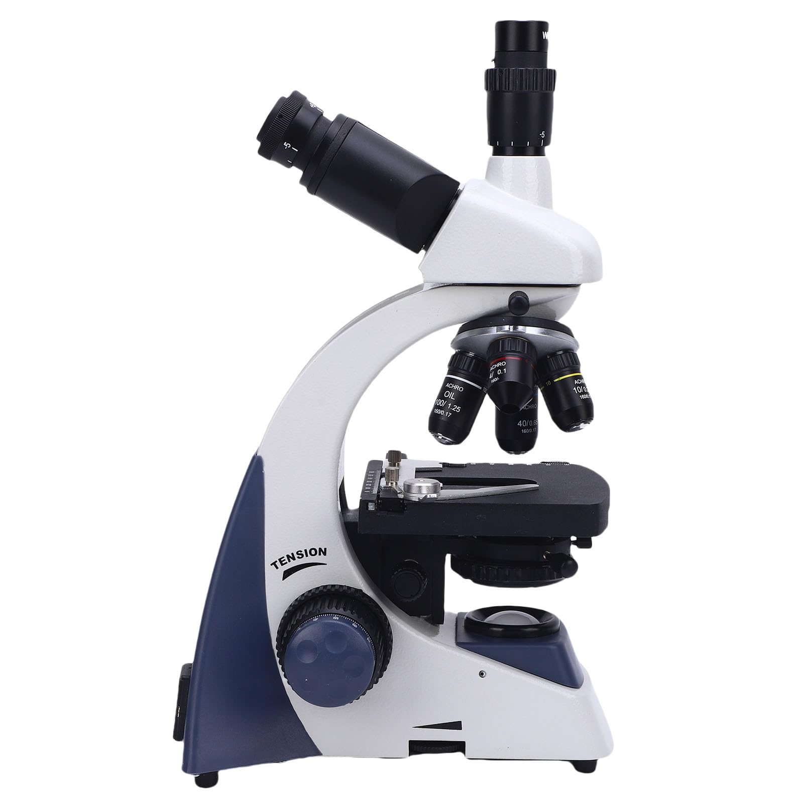 Aramox Biologisches Mikroskop, Trinokulares Labor-Forschungsmikroskop aus Aluminiumlegierung, 40- Bis 1600-fache LED-Beleuchtung, Mechanischer Tisch für Bildung, Biologische Studien und Bildgebung