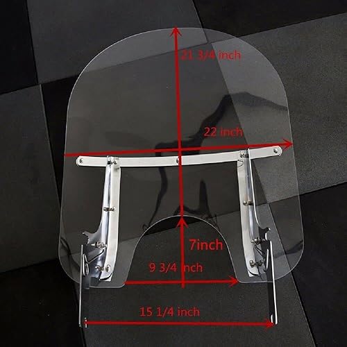 Miniatura 3 de Aveland - Parabrisas desmontable de 28 pulgadas compatible con Harley Touring FLHR 1994-2014 con soporte