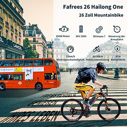 Fafrees Hailong-One Mountainbike, 26 inch (66 cm) met app, 3,5 inch lcd-display, 25 km/u, voor pendelen, elektrische… - Afbeelding 3