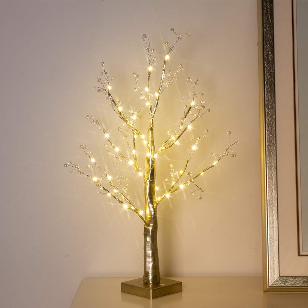 Vanthylit Pre-lit 2FT 48 LED Table Tree Lights with Timer LED Bonsai Tree Centerpiece Decoration Table Lamp for Home Wedding Holiday