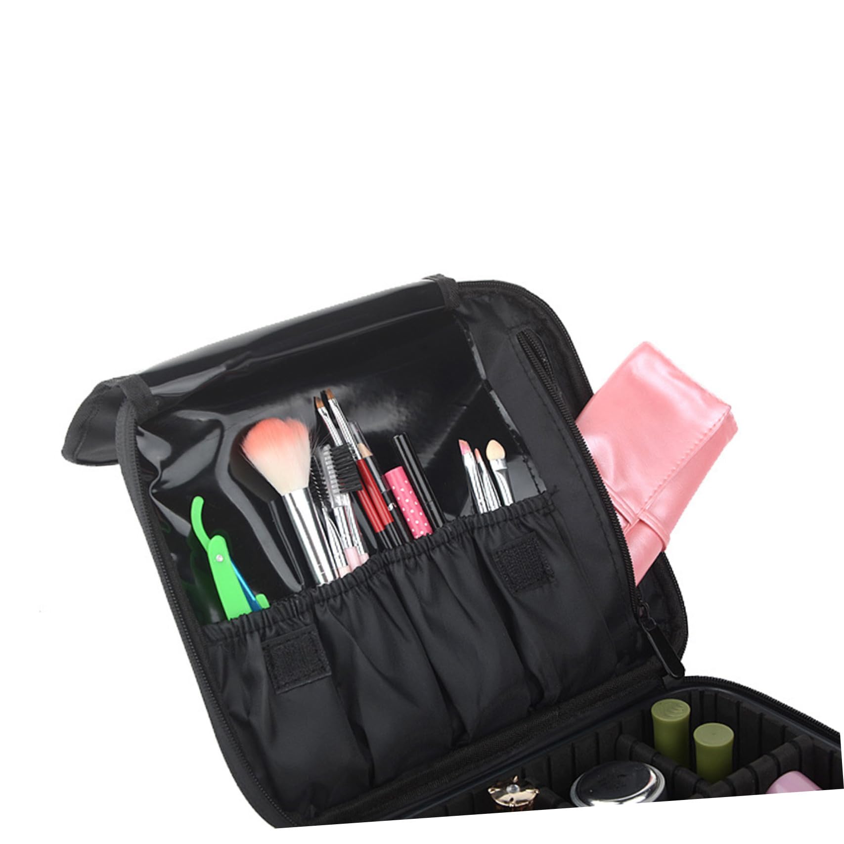 Ipetboom Borsa Organizer Per Con Divisori Regolabili Borsa Da Viaggio Portatile Per Cosmetici e Antiusura Tasche Per Pennelli Con Adatta Per Accessori Cosmetici e Da Toeletta