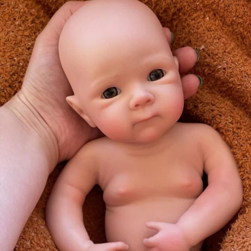 Abenduot Bambola da 33 cm con Bocca Aperta in Silicone Corpo Intero Ragazza Assomiglia a un Bambino Vero | Silicone solido, realistico, anatomicamente corretto e impermeabile, per bambini dai 3 anni in su. Regalo per bambini