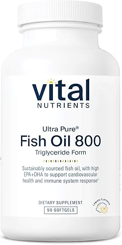 Vital Nutrients Aceite de pescado Ultra Pure 800 Triglicérido Forma  Salud del corazón, cerebro e inmunológico*  Ácido graso omega-3 de alto EPA y
