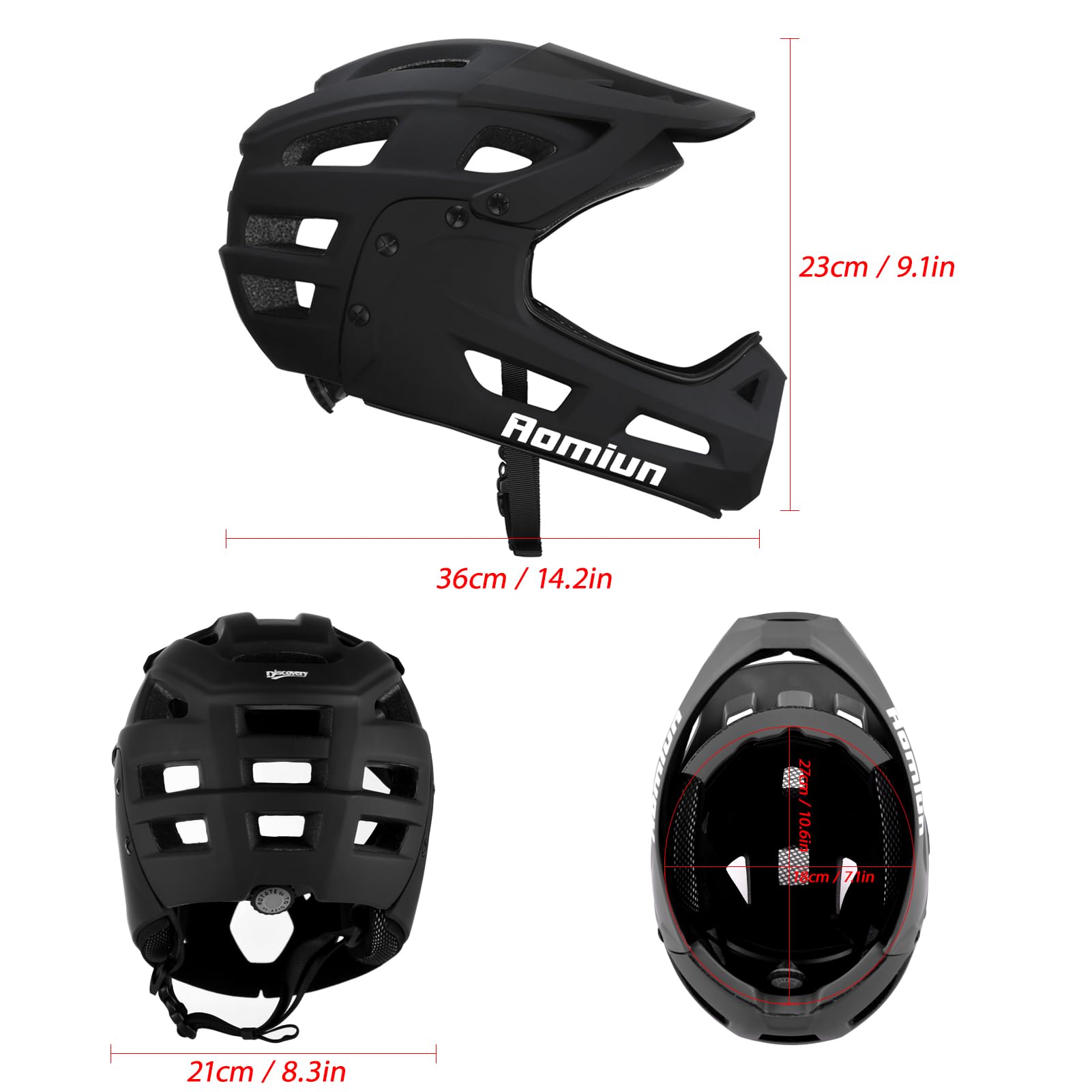 Casco de Bicicleta de montaña Casco de Bicicleta Integral Casco de Ciclismo para Hombres Adultos con Protector de Barbilla Desmontable y Visera para Ciclismo de montaña