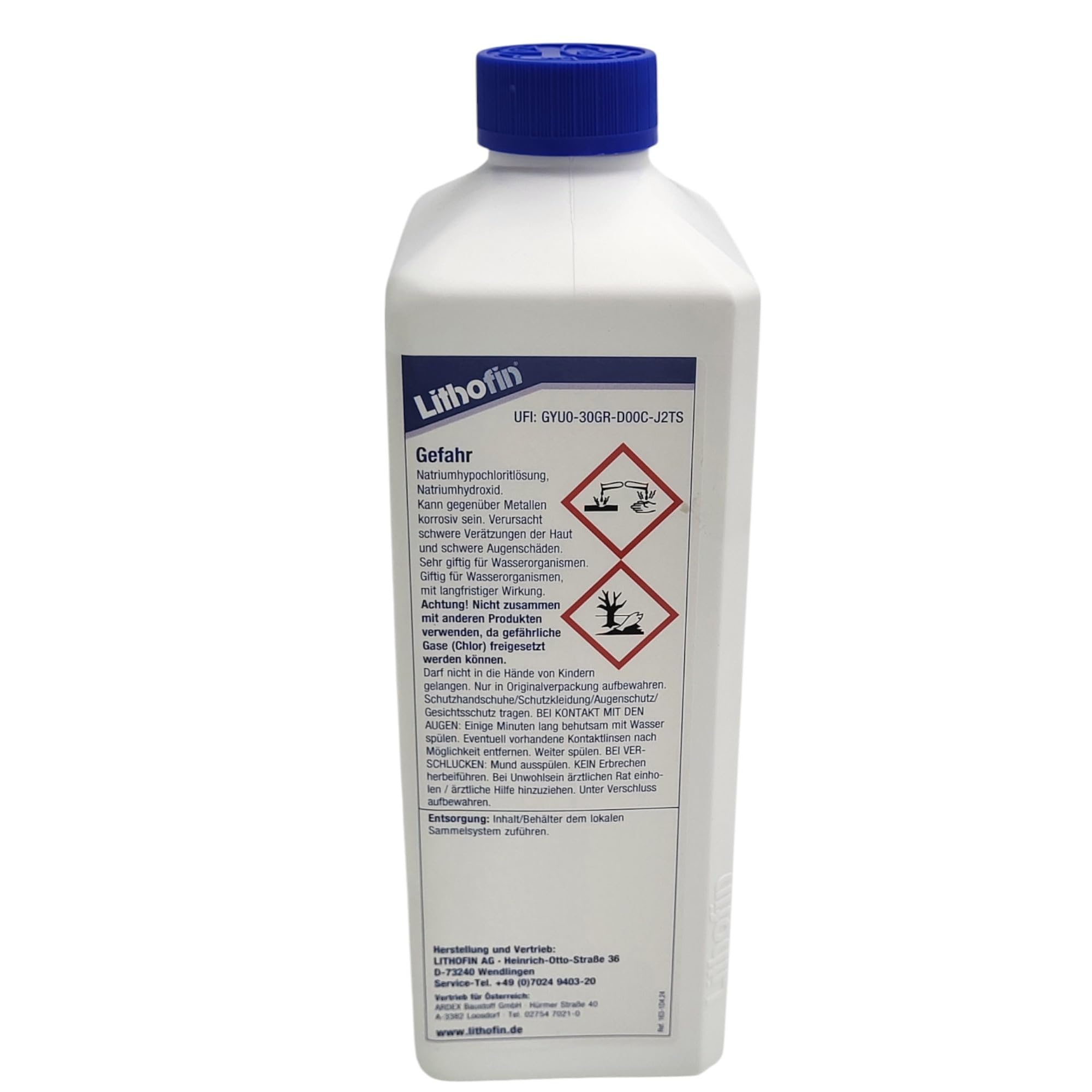 2 x Lithofin MN exterior limpiador para terraza, balcón, peatonal & trayectos – 1 litros – Efecto rápido y Intensivo