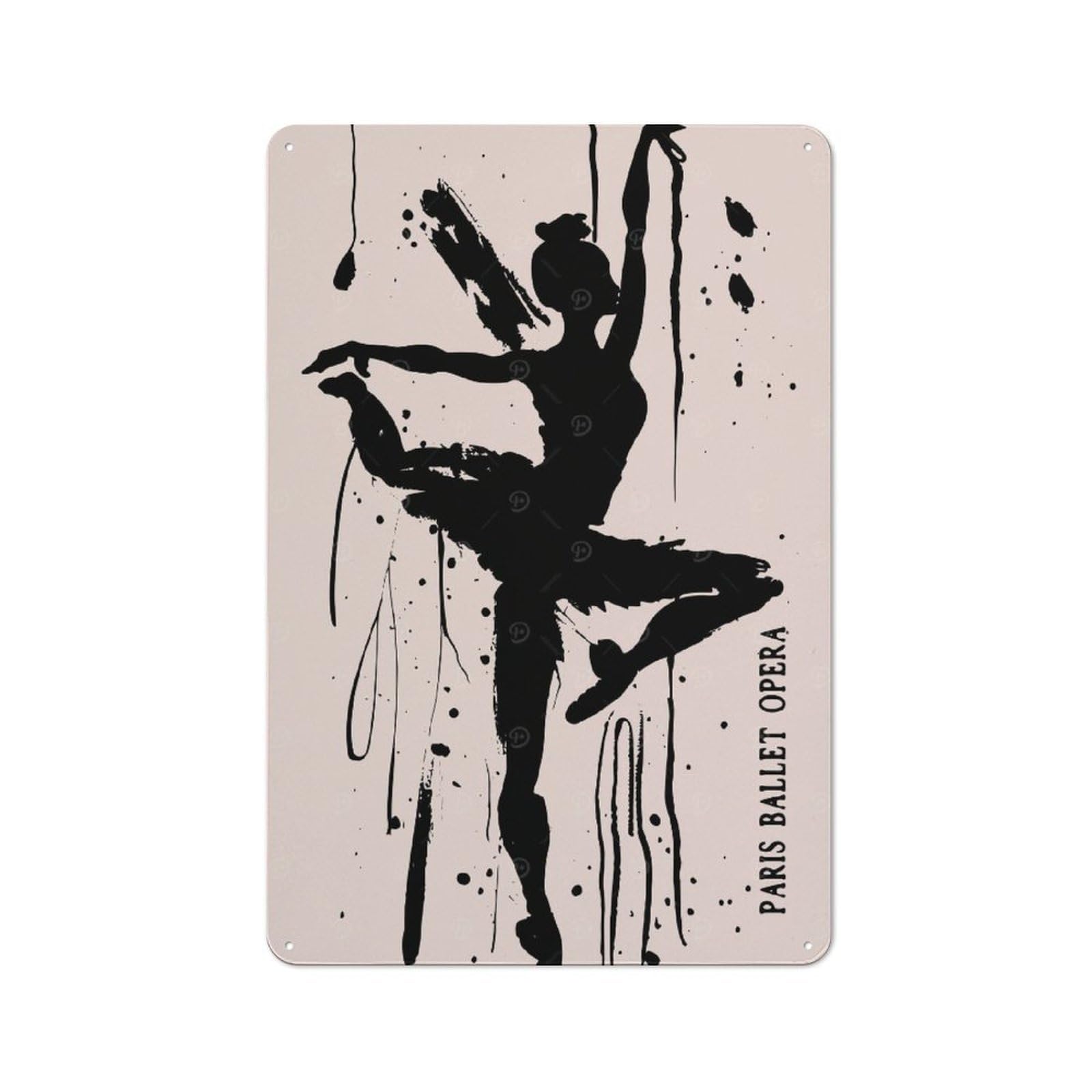 Junmoney Style-24 Paris Ballet Tin Sign 30X20cm, Modern Vintage Creative Space Decor For Hobby Room, Office, Lounge Or Living Room