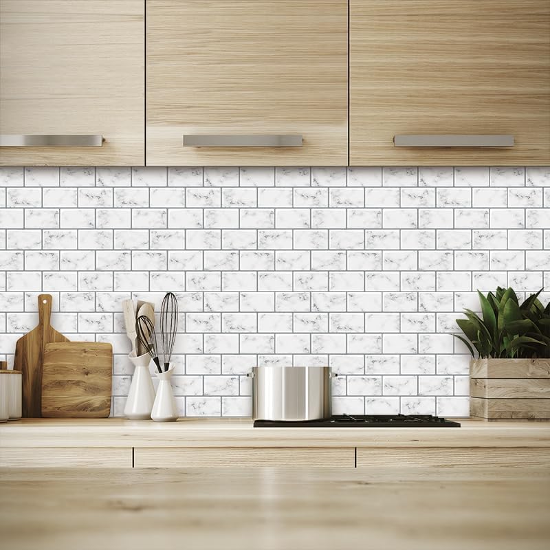 Miniatura 7 de Azulejo de pared para salpicaduras de cocina, 12 x 12 pulgadas, adhesivo 3D para cocina, baño, paneles de pared 3D (10 hojas gris)