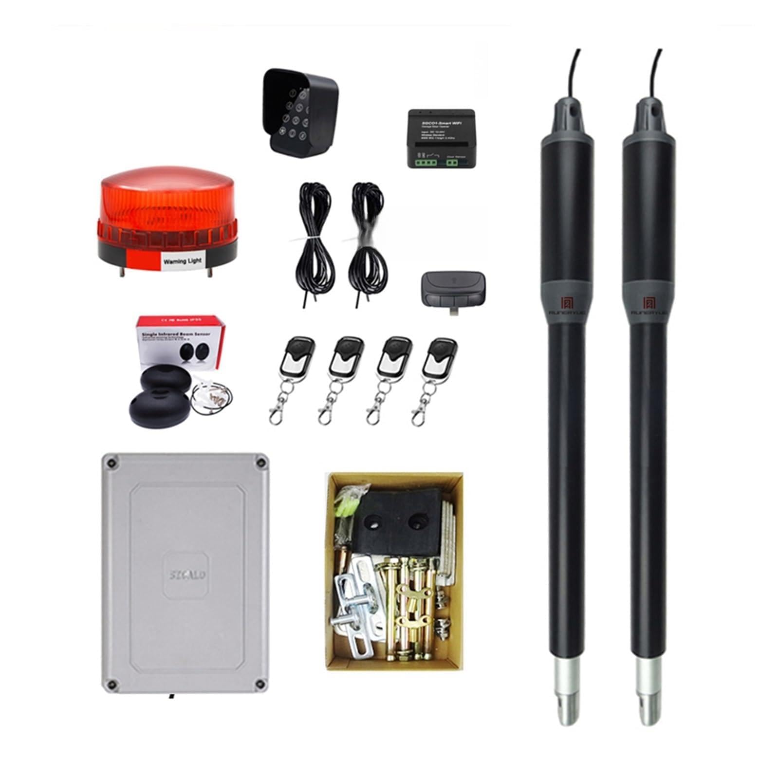 Rsgxlfqzvak Kit O Automatic Door Opener, Controller Electric Linear Actuator 300Kgs Engine Motor System Automatic Swing Gate Opener With Dual Thick Arms Kit(Kit O)