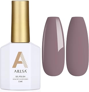 AILLSA Gel Nail Polish Dusty Mauve Jelly Gels Polish Gray Purple Neutral Nude Polish Dark Lavender Nude Natural Color Fall Winter Soak Off U V Gel for Nail Salon at Home 0.51 Fl Oz/GC02
