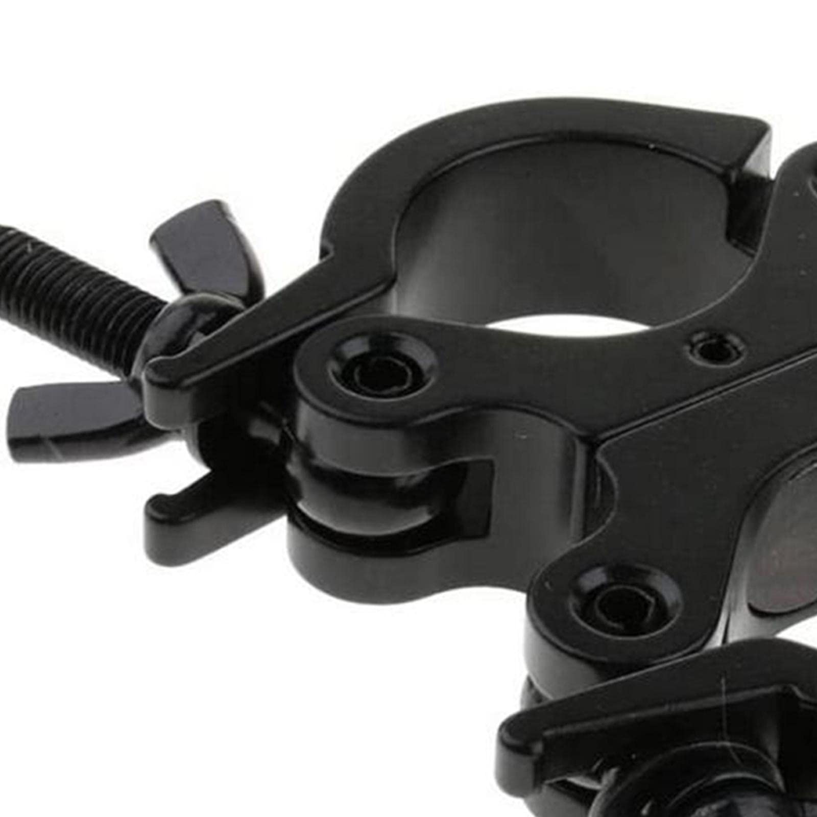 LOVIVER Abrazaderas de luz para DJ Abrazadera giratoria doble para tubería de 1,25-1,38 pulgadas de diámetro Montaje rápido y fácil para accesorios de, negro
