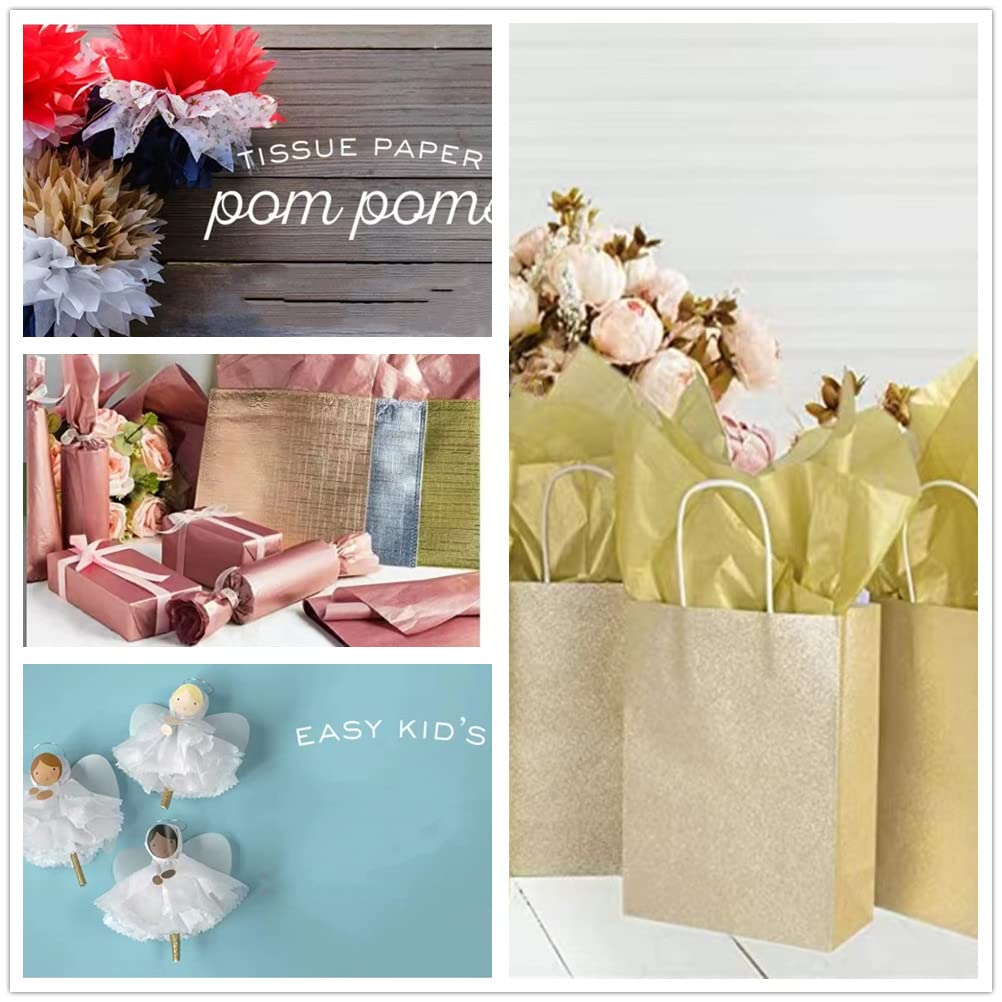 Gold Elk Print Tissue Paper - 25 Sheets Bulk Gift Wrap 19.7x27.5 For Holiday Packaging