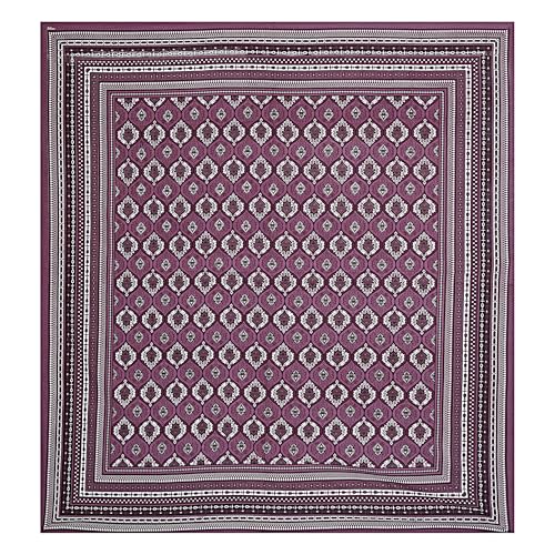 Image of JAIPUR PRINTS Cotton Traditional Jaipuri Printed Double Bedsheet for Double Bed King Size with 2 Pillow Covers - Purple.