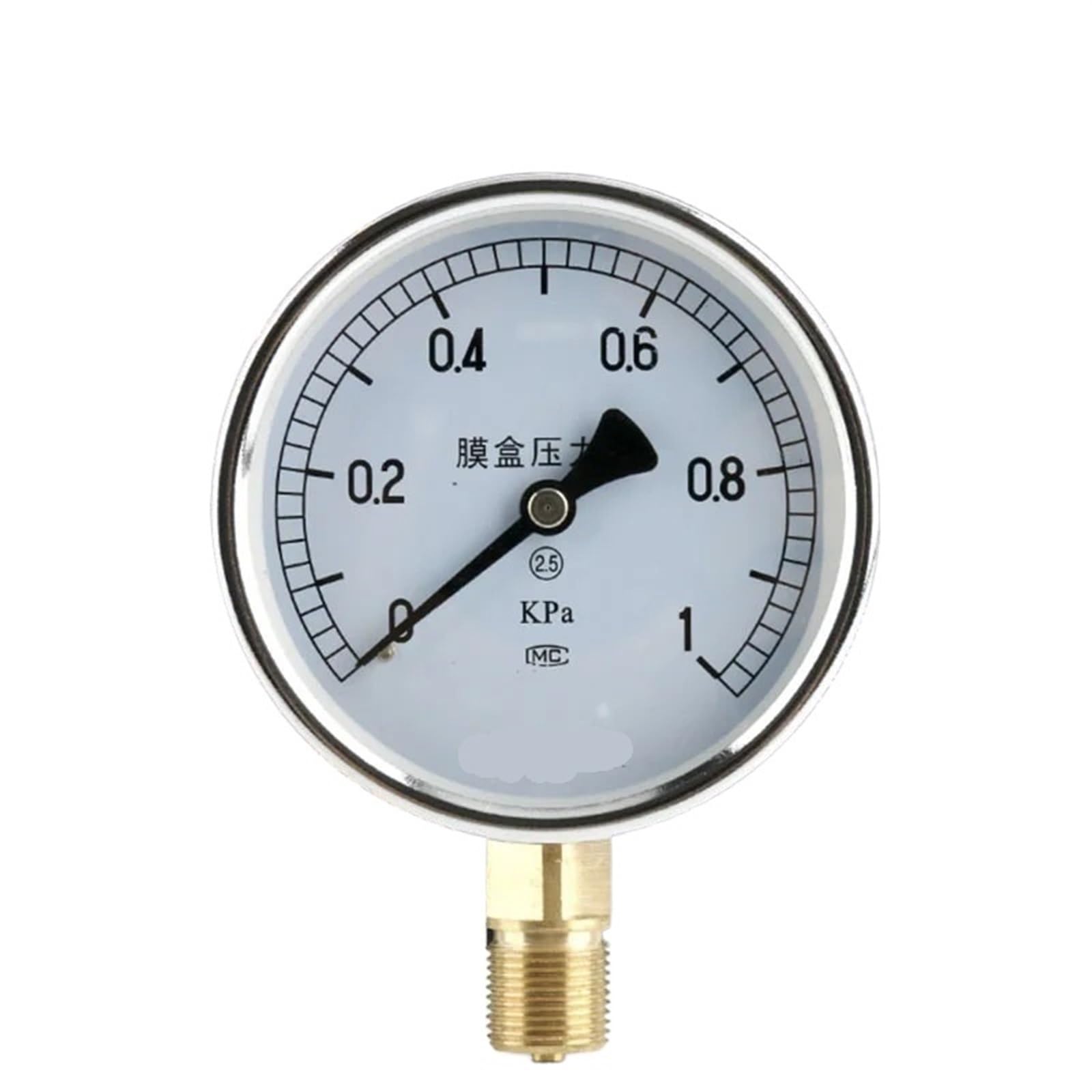 Manómetro de presión de vacío manómetro de agua Manómetro de presión de diafragma de aire de 0-30 KPA Manómetro de presión de caja de película de bronce fosforoso Medidor de presión positiva(0 1kpa)