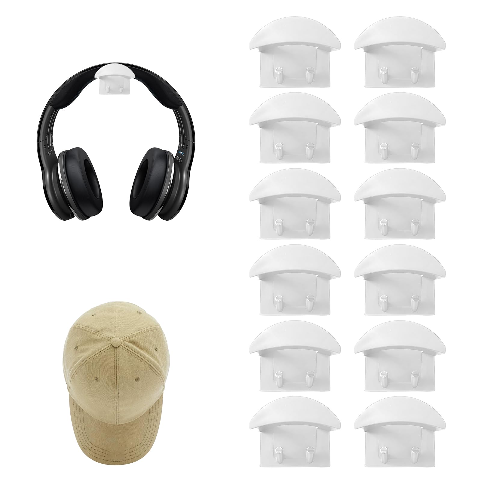 HGENAHGTF Multiple Surfaces Adhesive Hooks Damage Release Removal ABS Construction Holds 10lbs for Bathroom Kitchen Dorm Multifunctional Adhesive Hooks