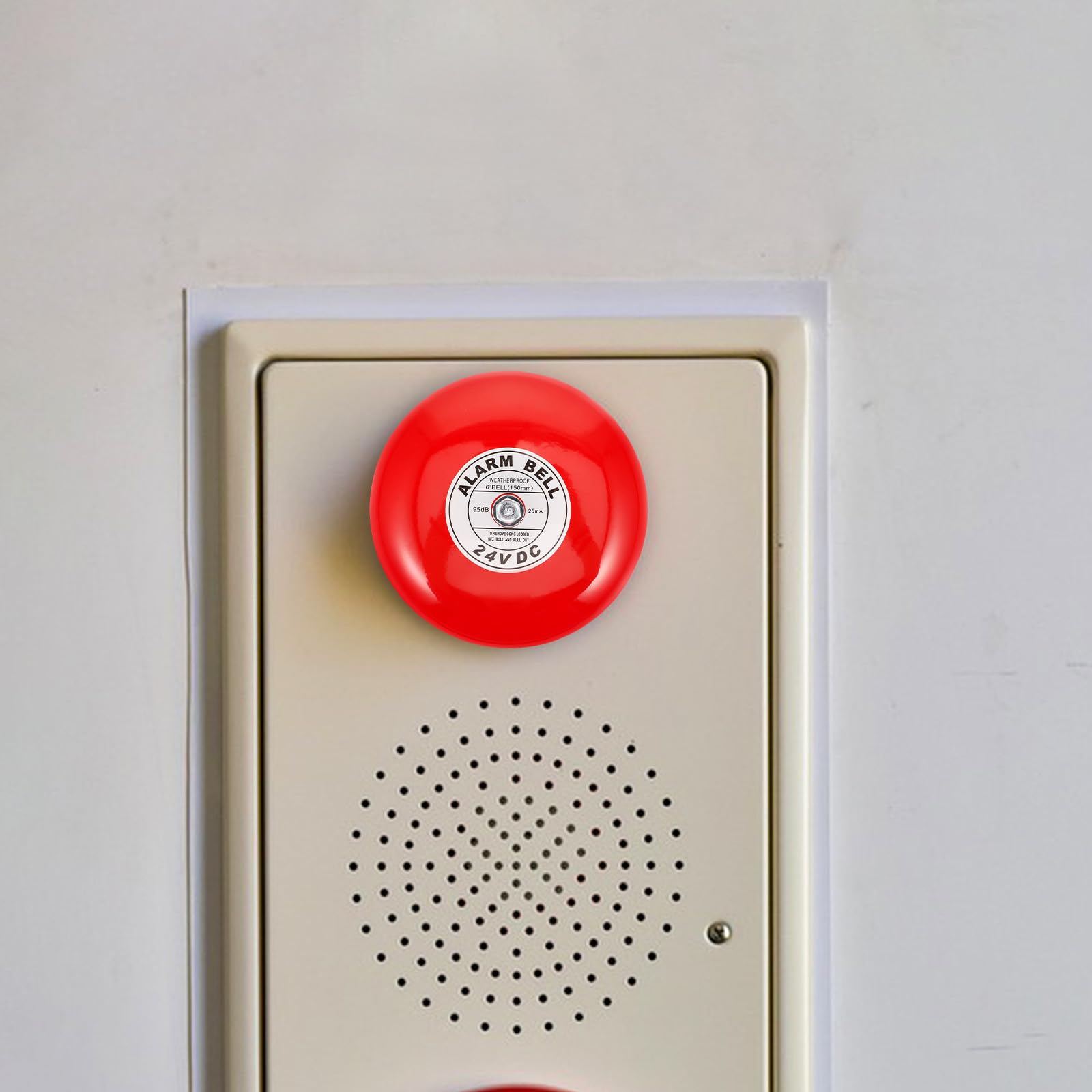 Gadpiparty Timbre de Alarma Industrial Rojo de Hierro Instalación Fácil y Excelente Durabilidad para Elevadores y Seguridad en Fábricas