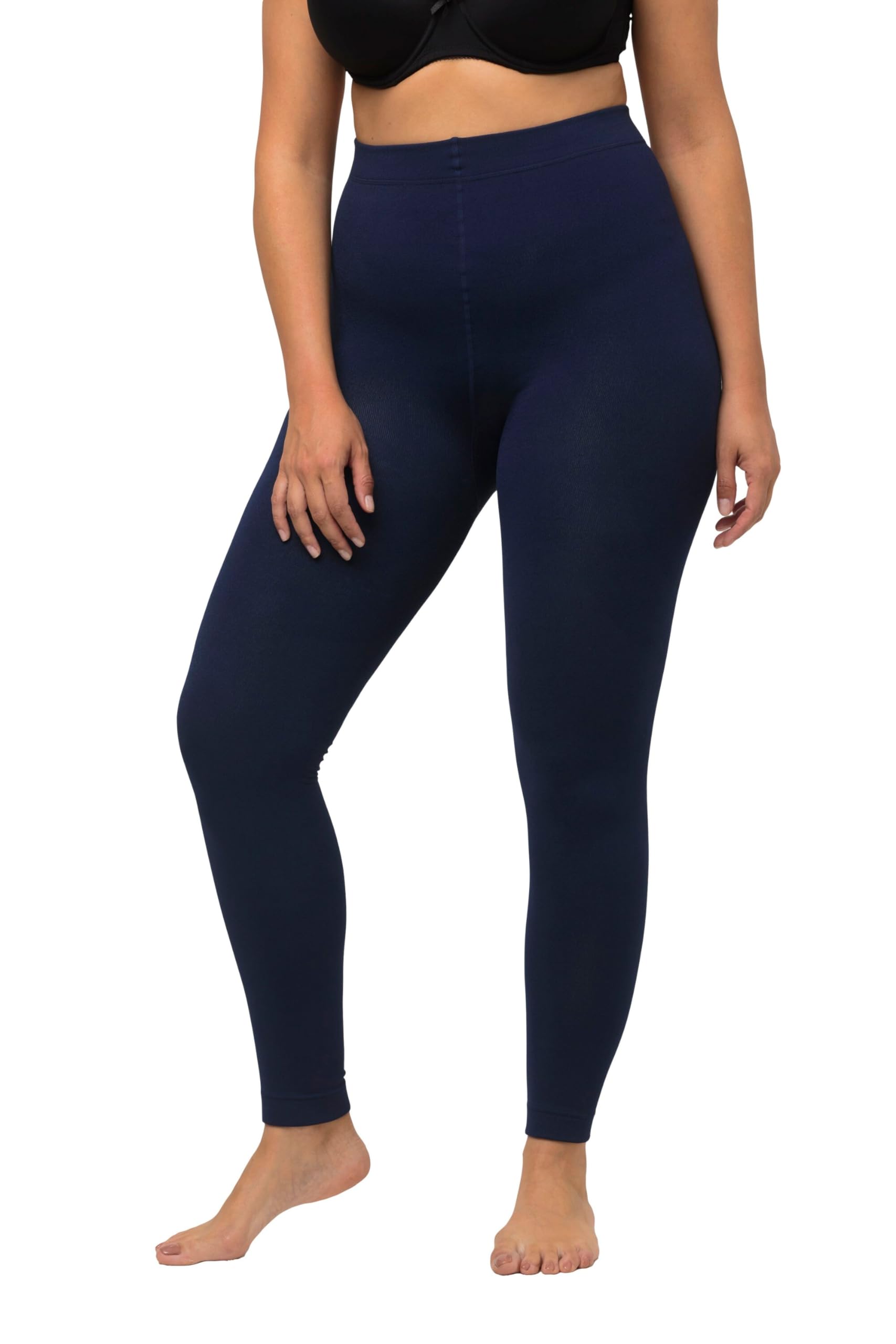 Ulla Popken Womenswear Plus Size Curvy Oversize Thermal Lined Leggings Night Blue 50+ 819652139-50+