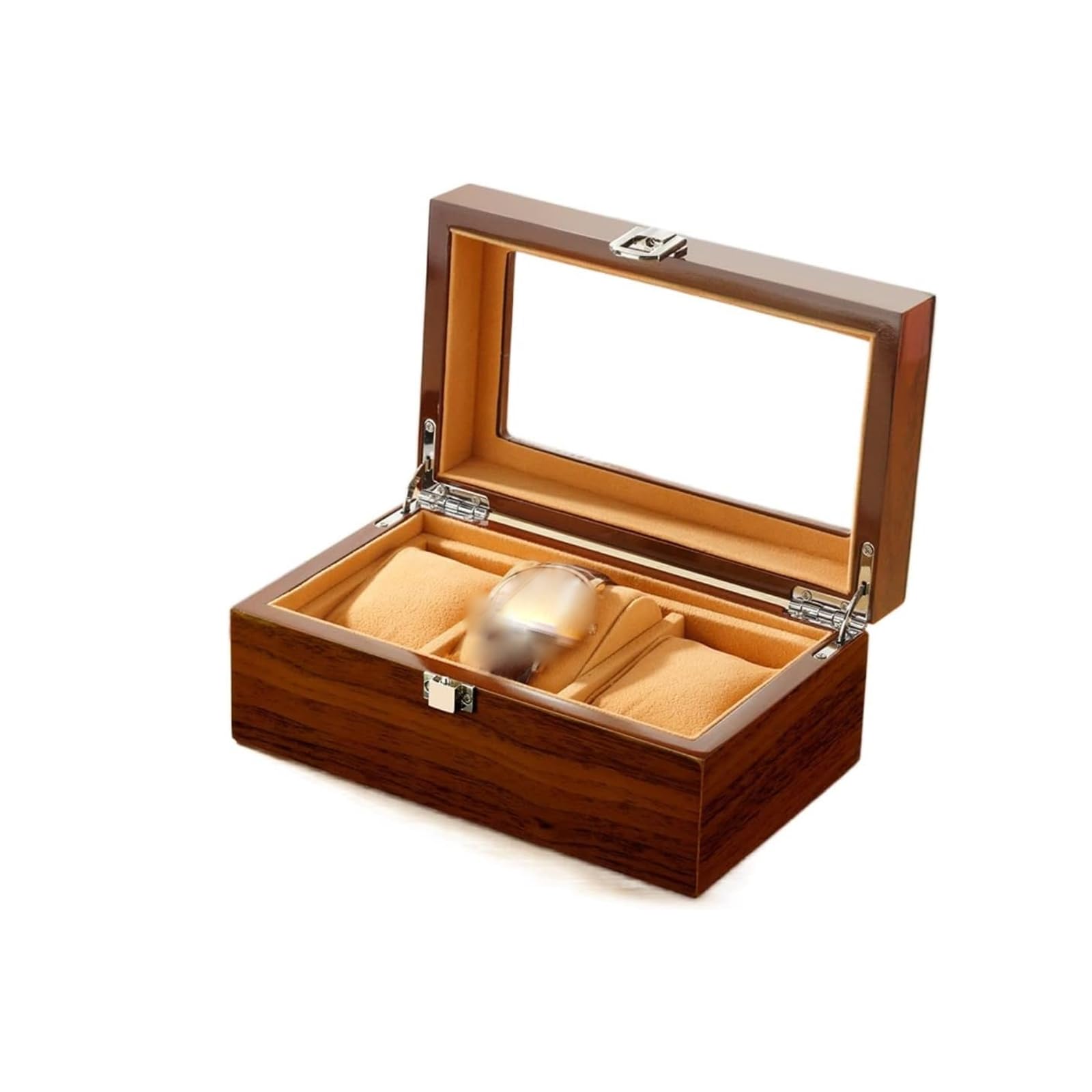 HVMBEUGOS Watch Box Watch Box Wooden With Removal Storage Pillows Box For Men Women Watch Storage (B 3 Slots)