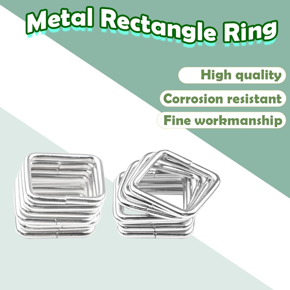 ELANE 60PCS Metal Rectangle Ring Webbing Belts Buckle Metal Rings for Belt Bags Keychains DIY Accessories Belts Dog Leash - Image 4