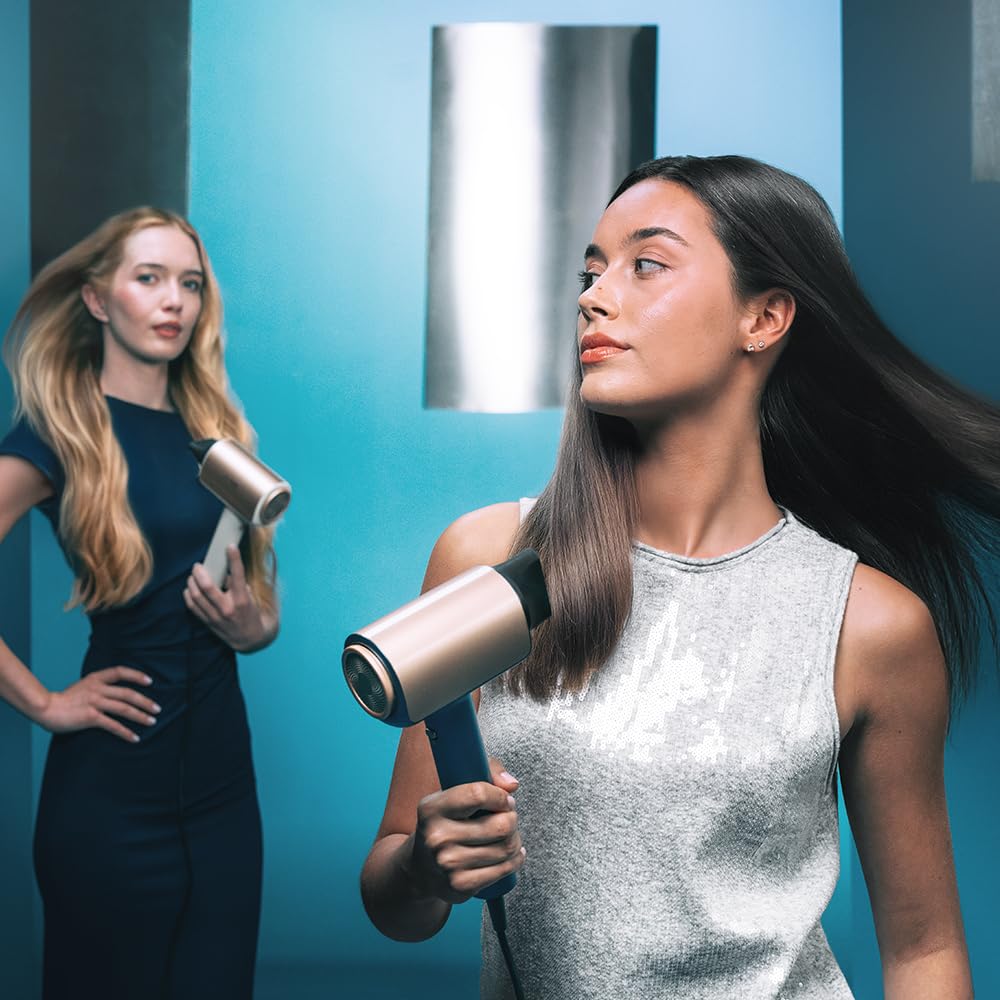 Cecotec Sèche-Cheveux Brushless de Dernière Génération DryGlam Nano Plasma Champagne, Puissance de 110 000 RPM et 1600W, Fonction Plasma, Grand Flux d’Air, Durable, 3 Températures et 3 Vitesses