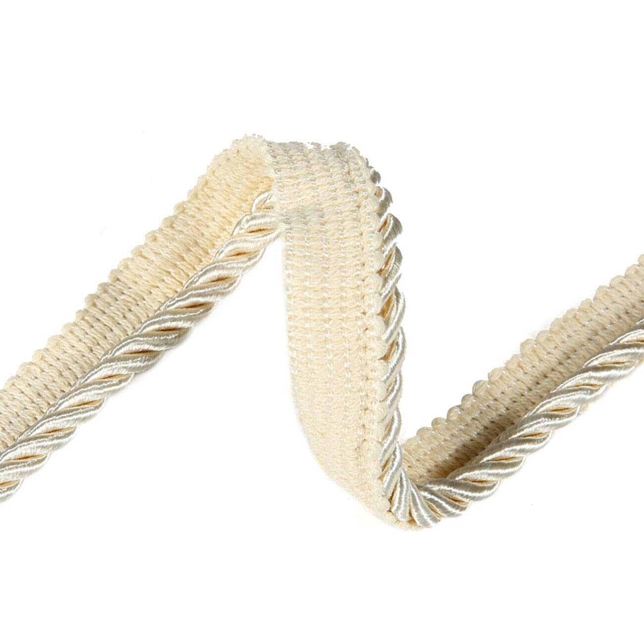 6mm Silky Barley Twist Cord Rope Braid 3 Ply & Matching 16mm Flanged Insertion Piping Furnishing Upholstery Crafts Trimming,36 Colors. High Strength, Neotrims. 10 Yards, Old Gold (Piping)