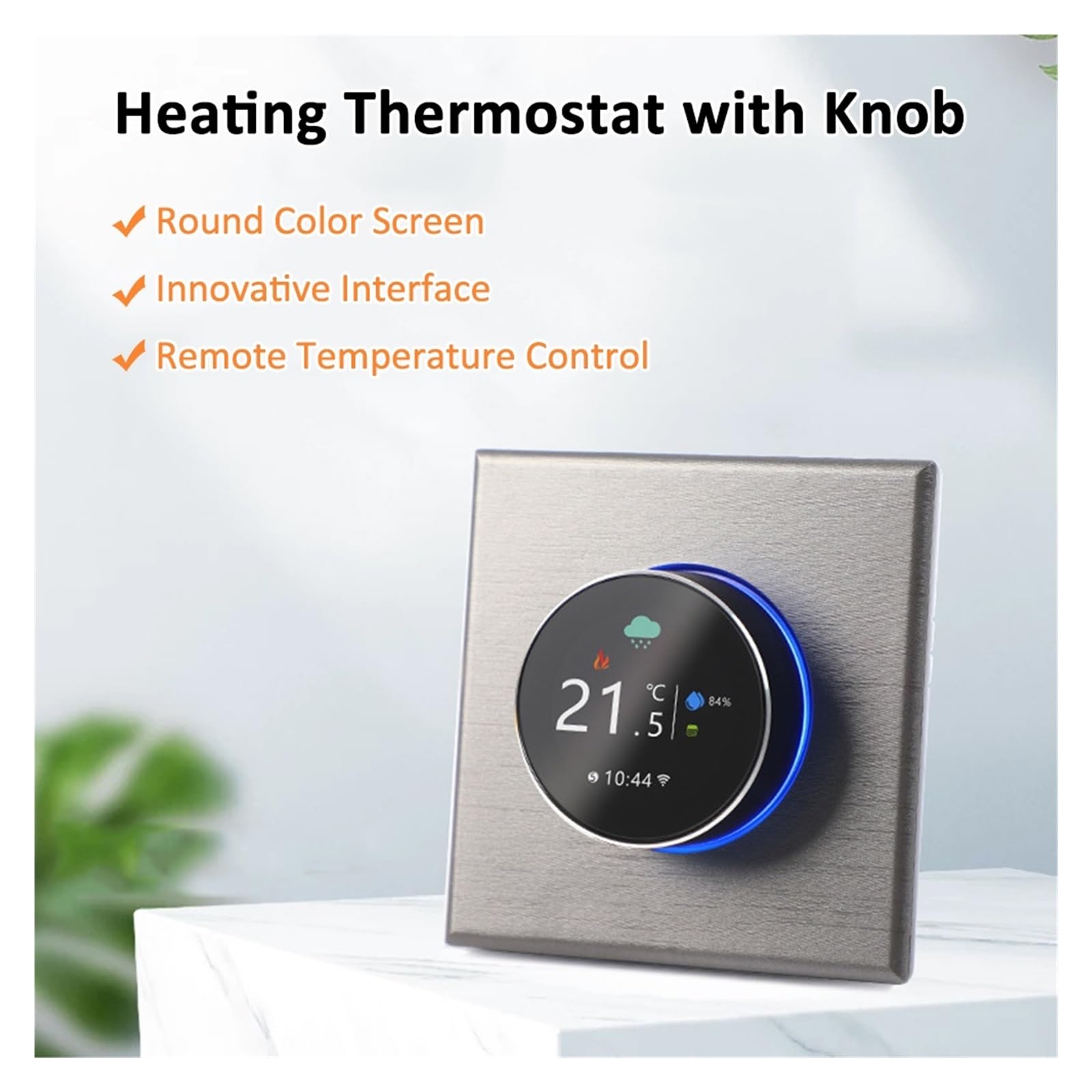 Smart Thermostat, inteligentny termostat kocioł gazowy termostat podgrzewanie wody podświetlenie/temperatura/czujnik/czas regulacja kalibracji temperatury,for Home(Grijs,GC)