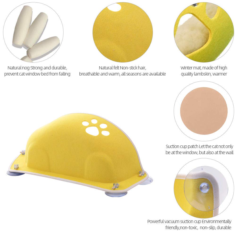 Amaca per Gatti Rosa Gatto Finestra Letto Gatto Finestra Pesce Persico Gatto Amaca Sedile Letto per Gatti Casa con Cuscino Amaca per Animali da Compagnia 20Kg 2Pz