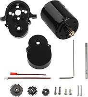 Vista 1 de Caja de cambios de aleación de aluminio Caja de engranajes y engranajes de acero con 370 motores compatibles con WPL D12 1/10 RC Car (negro)
