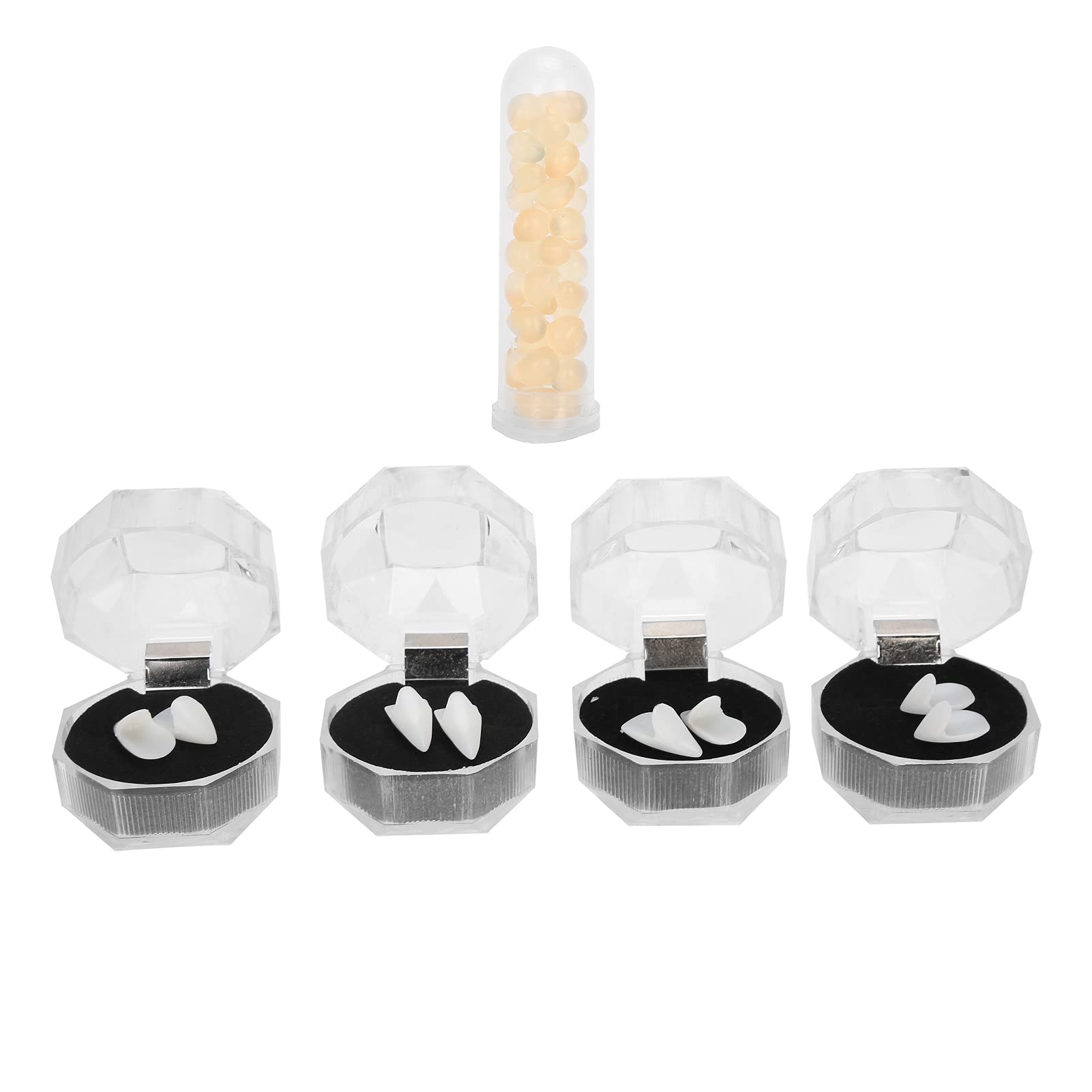 Adium FALSE Teeth, Light Weight Cosplay Dentures ABS Easy to Use with Teeth Pellets Adhesive for Halloween