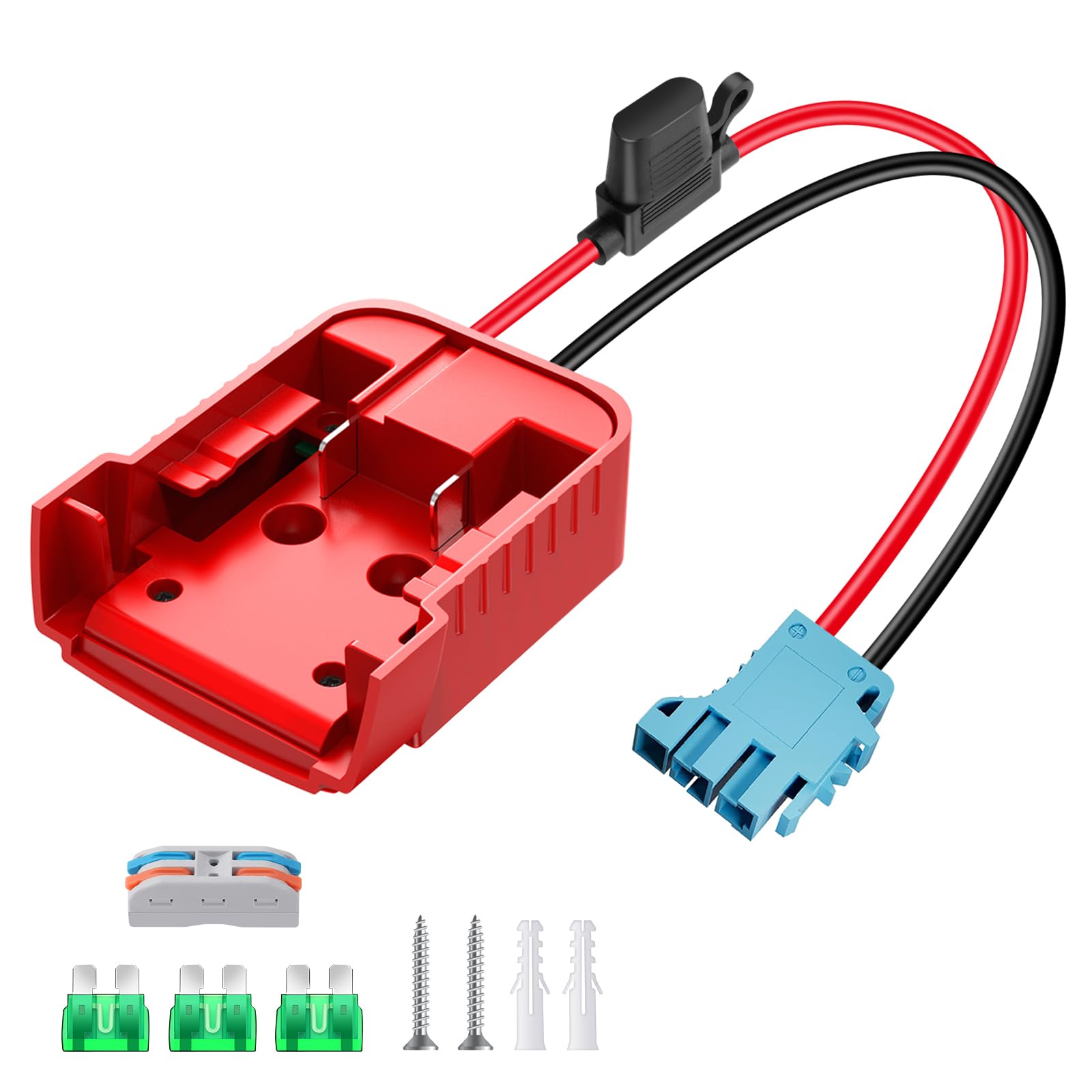 Power Wheel Adapter for Milwaukee M18 Battery Adapter 18V Power Wheel Battery Converter with Wire Harness Connector Compatible with Peg-Perego