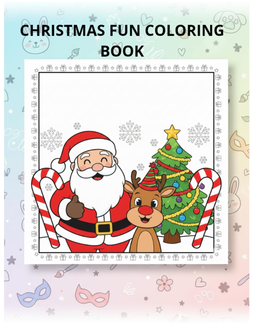 Christmas Fun Coloring Book for Kids: Easy and Cute Holiday Coloring Pages for Children Ages 3–8