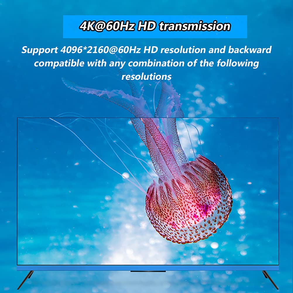 RSGK Matriz HDMI2.0 De 4 Entradas Y 2 Salidas, con Óptica Toslink SPDIF + Coaxial + Salida De Audio De 3,5 Mm, Separación De Audio De 4K60hz + ARC HDCP2.2 EDID