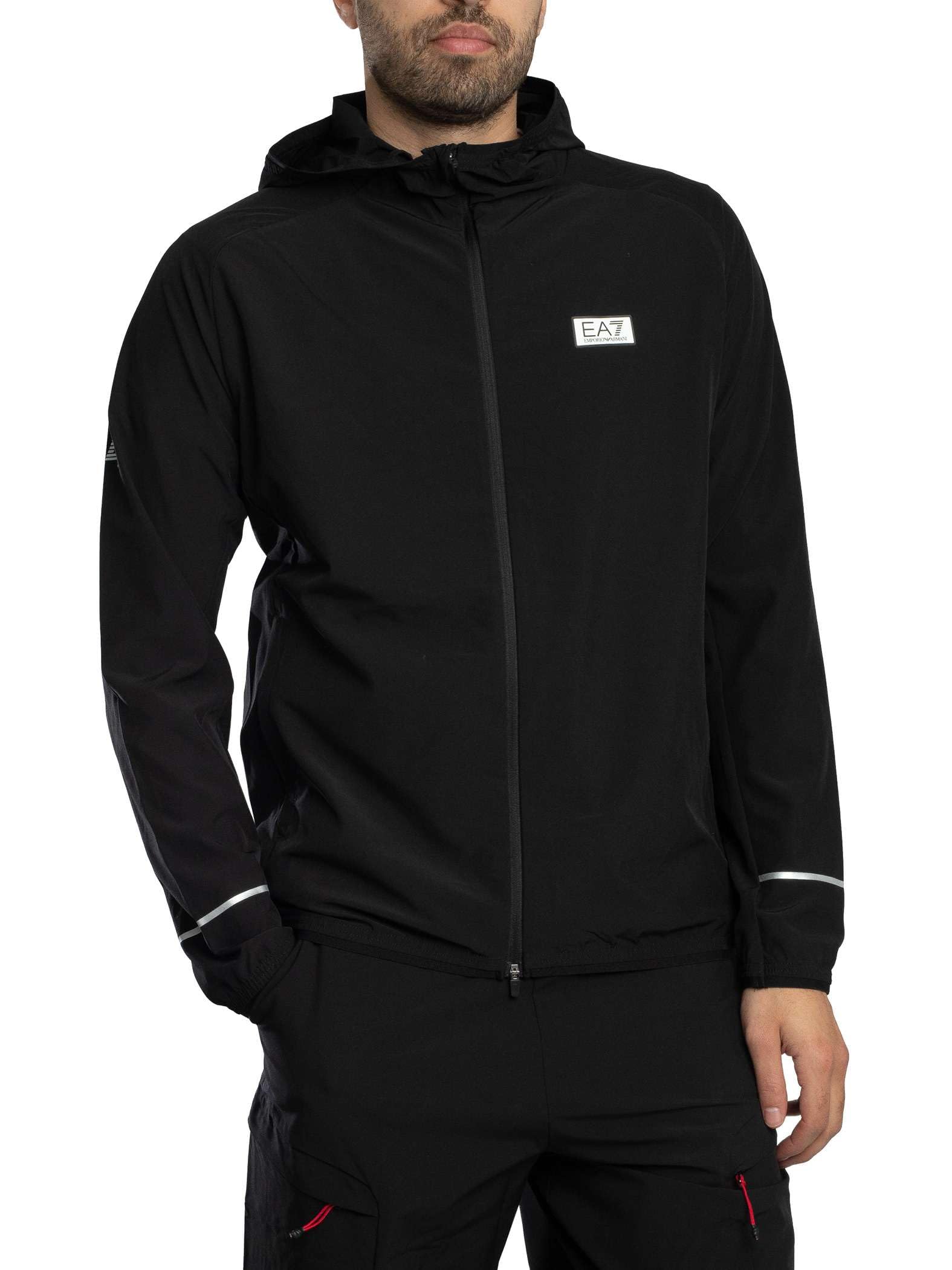 EA7 Men's Lightweight Logo Jacket, Black, XL