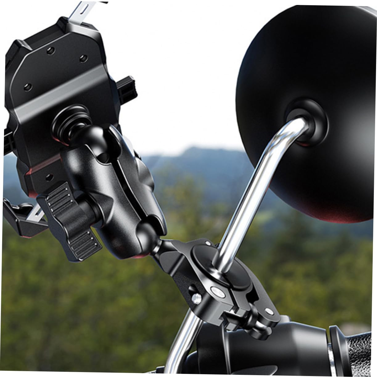 Soporte para Teléfono Móvil de Motocicleta Base de Montaje de Bola de Aleación de Aluminio Adaptador de Manillar Compatible Bicicletas y Motocicletas Duradero y Resistente