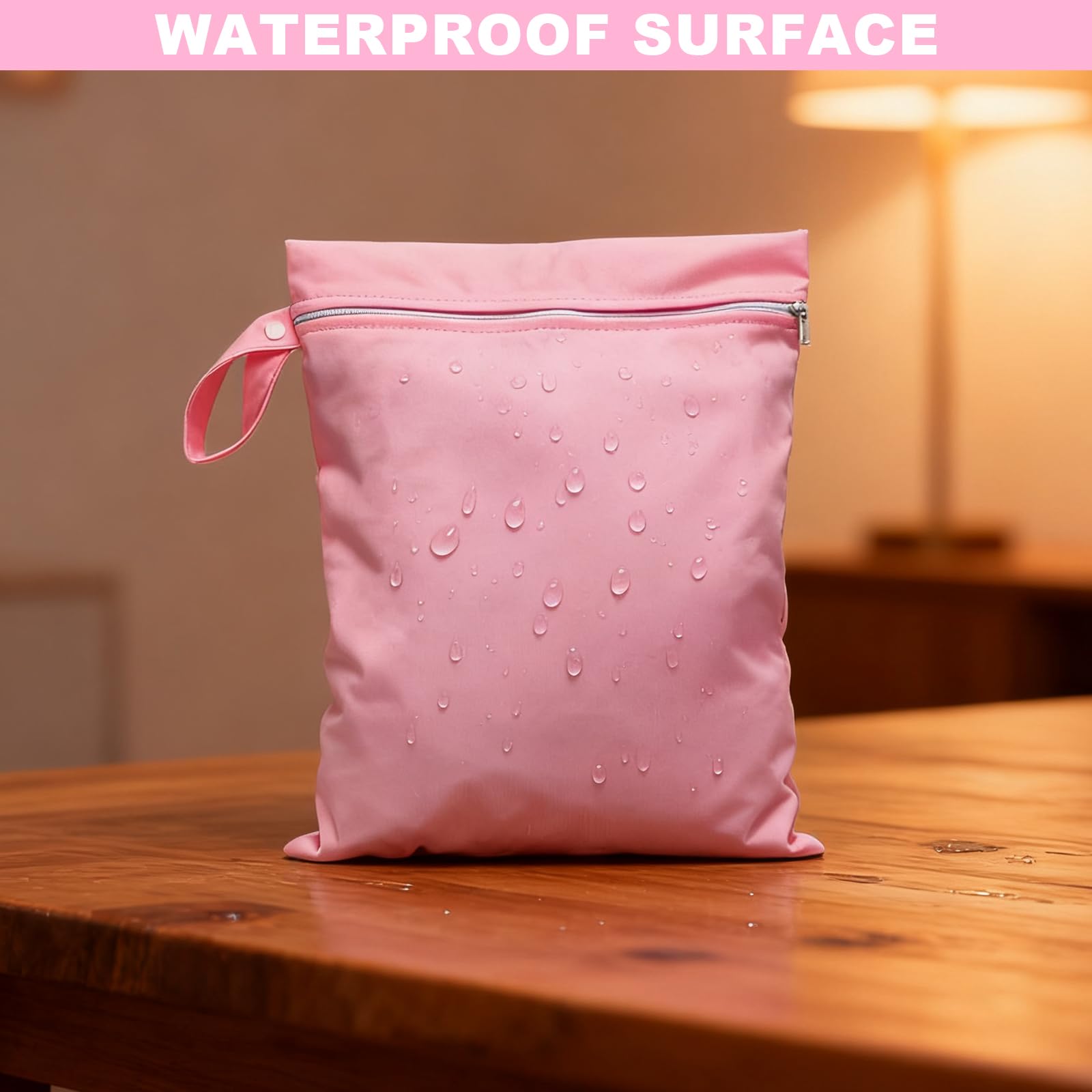 Sacca Impermeabile Piscina 2 Pezzi 40x30 cm Wet Bag con Cerniera Riutilizzabile Rosa Viola
