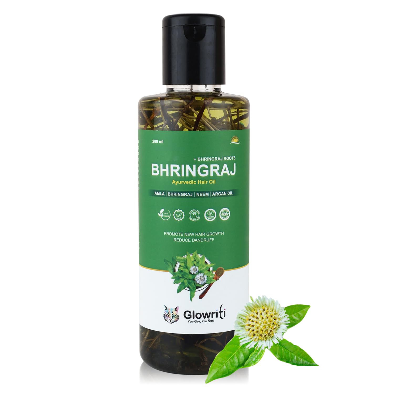 Ayrvedic Natural Maha Bhringraj Hair Oil (200ml) - For Controlling Hair Fall | Reduce Dandruf | Nourishing Oil For Healthy Hair Growth | Paraben & Silicone-Free Suitable For All Hair Types-image-25