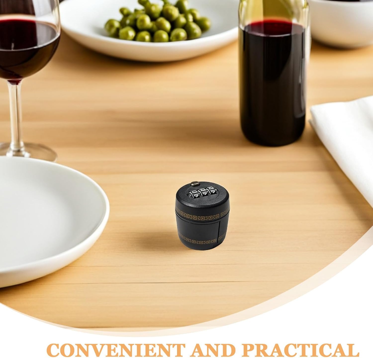 3pcs Universal Compatible Bottle Lock Cap with Resettable Password Combination Tamper Proof and Safety Features Made of Sturdy Abs and Zinc-alloy for Spirits Bottles in Homes