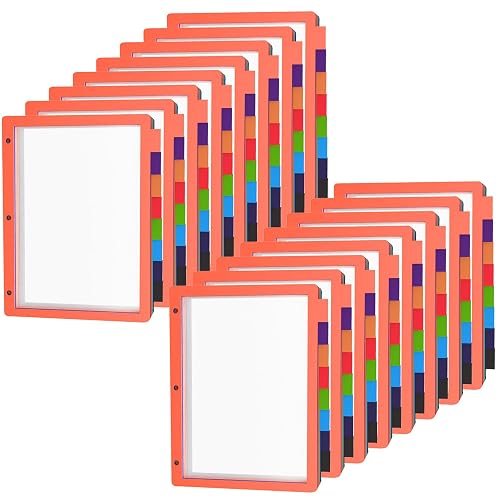 96Pcs/12 Set 8 Tab Dividers for 3 Ring Binder, Binder Dividers with Tabs | Clear Color, Binder Dividers, Page Folder Dividers, Plastic, Tabbed File Dividers with Tabs, Three Ring Binder Index Dividers