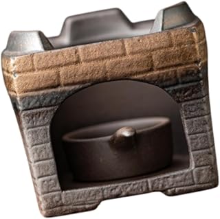 Ceramic Teapot Warmer Tea Heater Japanese Style Decoration Tea Warmer Stand Warming Tea for Camping Restaurant Home Travel (Square)