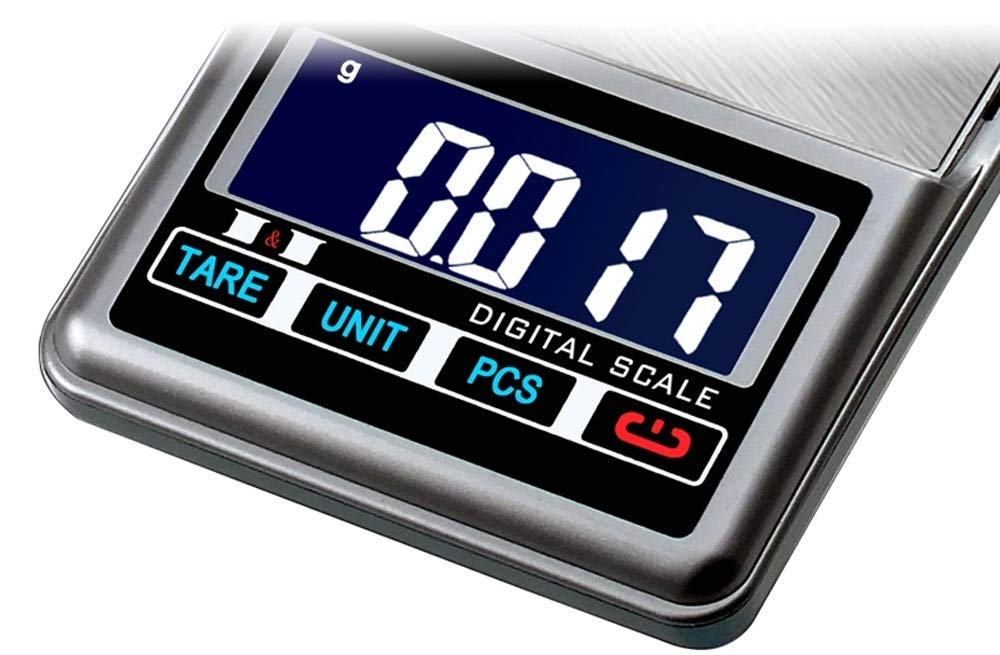 Balanza de pesaje de Laboratorio electrónico LCD de precisión de 0.001g balanza de joyería Digital de Bolsillo de miligramo de Germen de Oro de Diamante, Muestra de Color