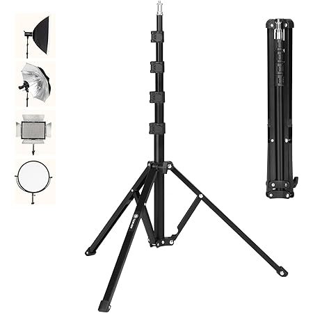TARION Studio Light Stand 180cm Portable Photographic Lighting Tripod Stand Foldable Photo Stand Boom Aluminum Professional Lighting Stand for Photography Reflector Umbrella Softbox(FLS18)