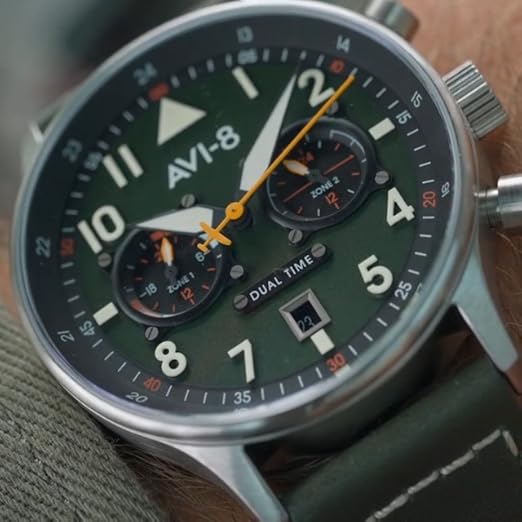 y*a様 830 レトロウォッチ AVI-8 Hawker Hurricane Classic Chronograph Tiger Orange* – Watches.com